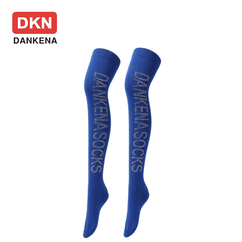 DANKENA Autumn Winter Letters Over Knee Socks Legs Stockings Black Long Socks Thigh High Socks